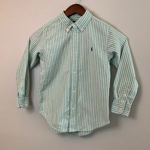 Ralph Lauren button dress shirt green/pink